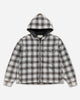 Stüssy Zip Hooded Plaid Shirt Charcoal Shirts Longsleeve Shirt 1110381SJ 0002