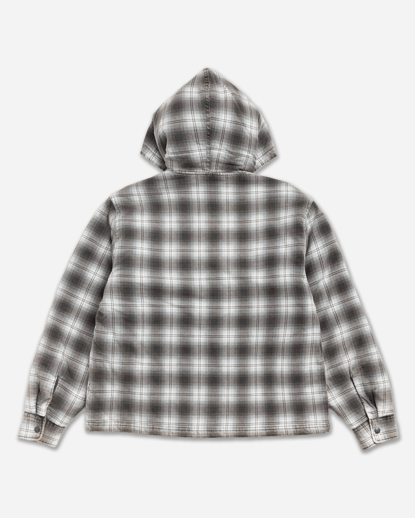 Stüssy Zip Hooded Plaid Shirt Charcoal Shirts Longsleeve Shirt 1110381SJ 0002
