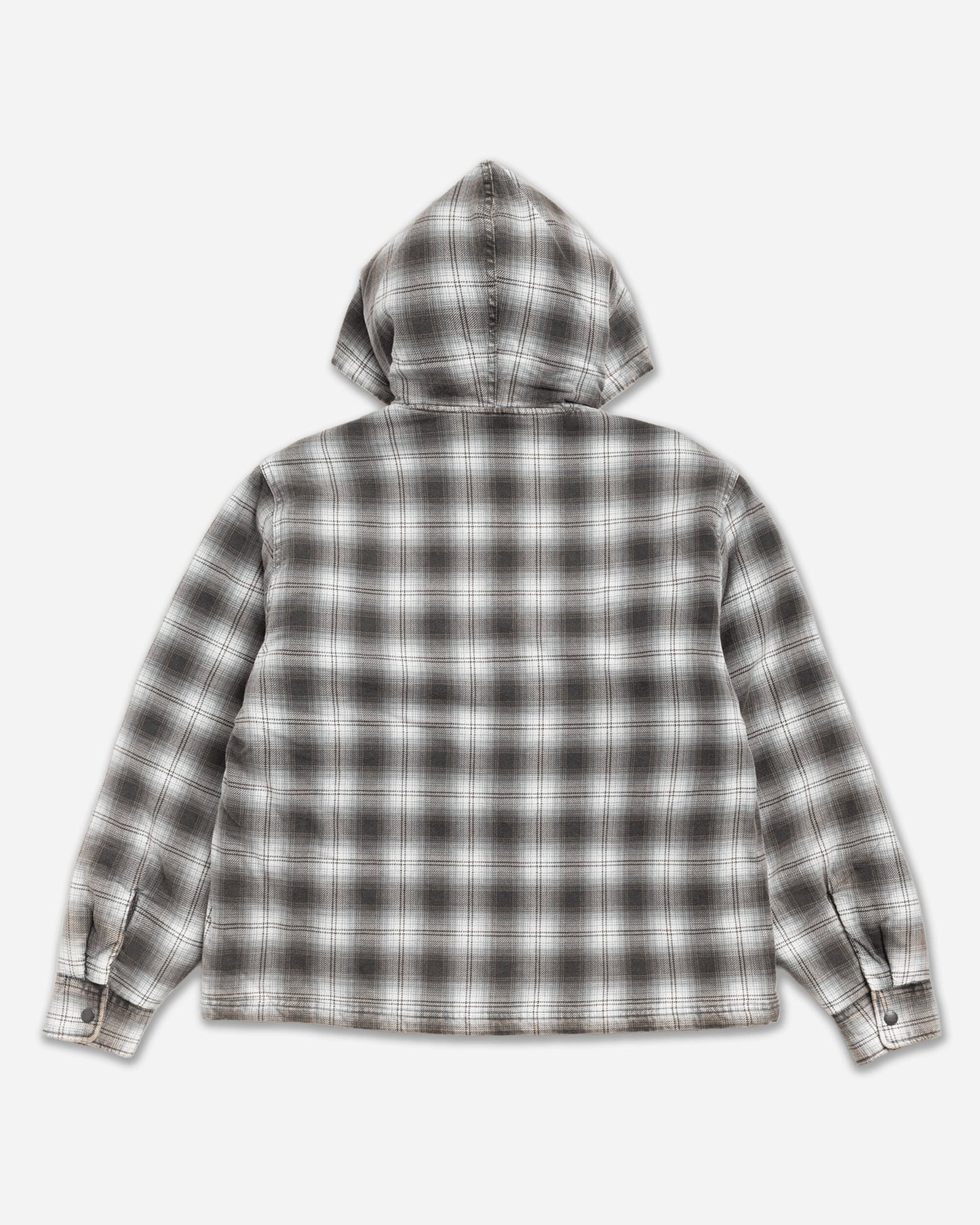 Stüssy Zip Hooded Plaid Shirt Charcoal Shirts Longsleeve Shirt 1110381SJ 0002