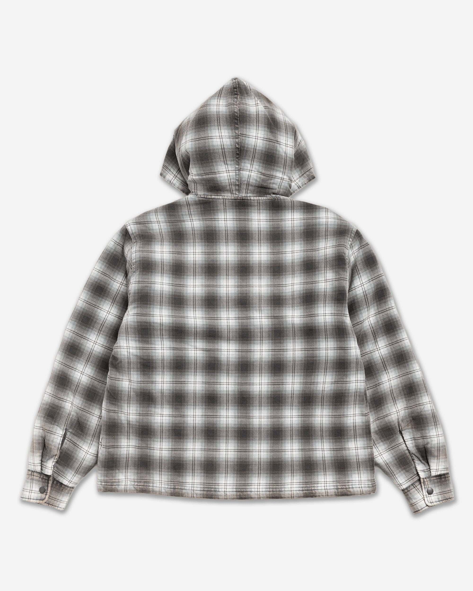 Stüssy Zip Hooded Plaid Shirt Charcoal Shirts Longsleeve Shirt 1110381SJ 0002