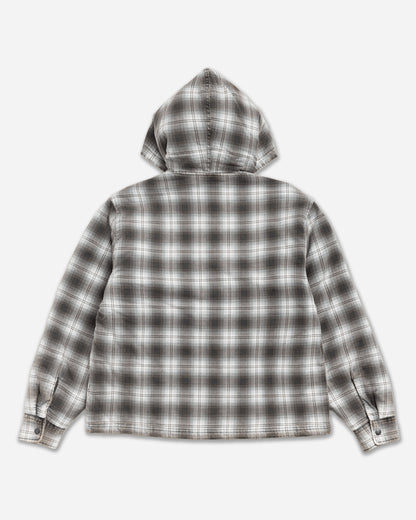 Stüssy Zip Hooded Plaid Shirt Charcoal Shirts Longsleeve Shirt 1110381SJ 0002