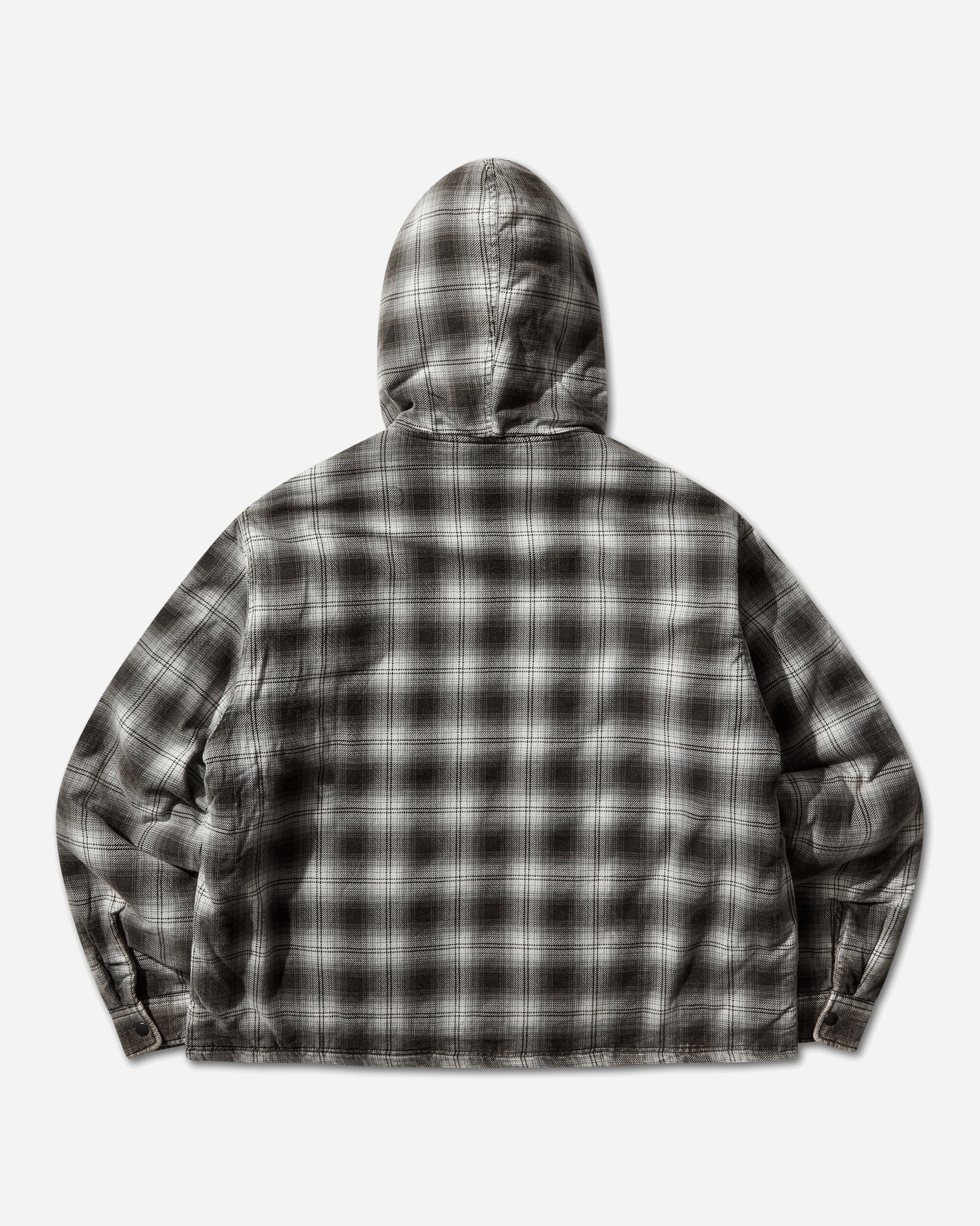 Stüssy Zip Hooded Plaid Shirt Charcoal Shirts Longsleeve Shirt 1110381SJ 0002