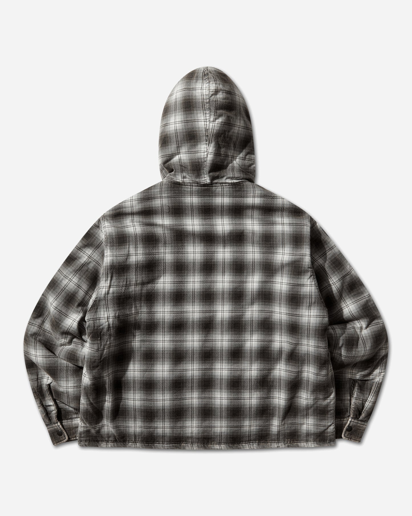 Stüssy Zip Hooded Plaid Shirt Charcoal Shirts Longsleeve Shirt 1110381SJ 0002