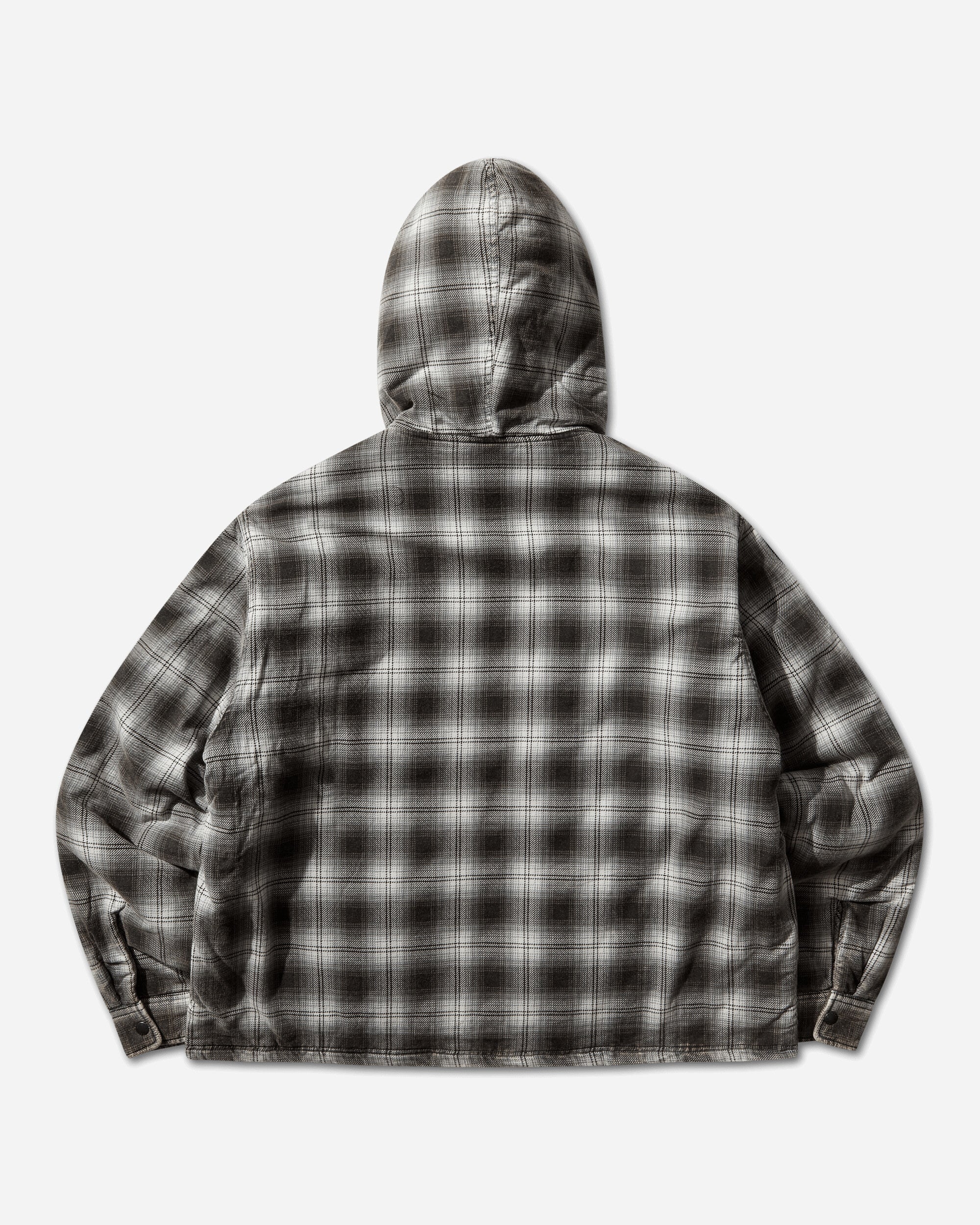 Stüssy Zip Hooded Plaid Shirt Charcoal Shirts Longsleeve Shirt 1110381SJ 0002