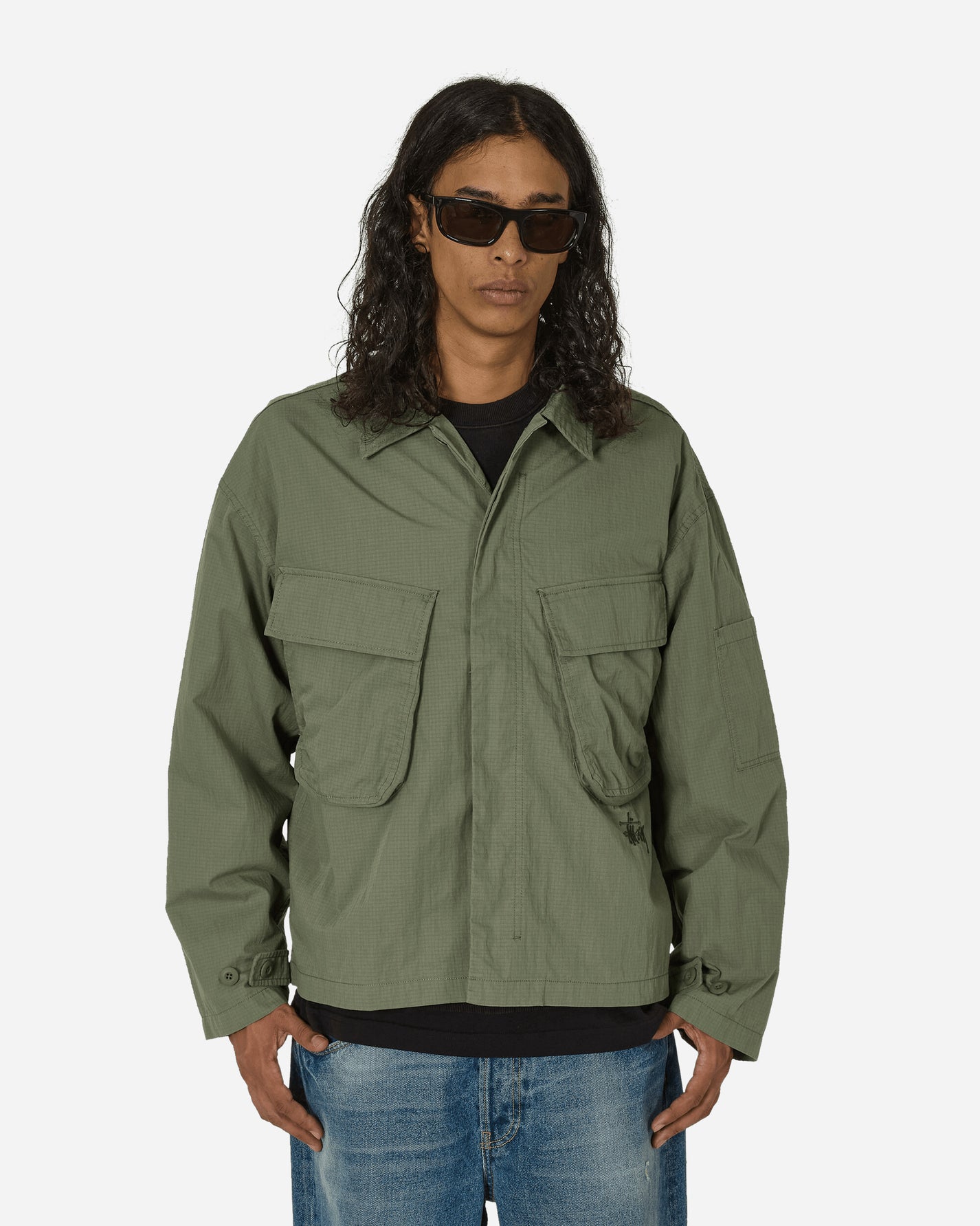 Stüssy Military Ls Overshirt Olive Shirts Overshirt 1110321SJ 0403