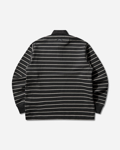Stüssy Pin Striped Rugby Black T-Shirts Polo 1140372SJ 0001