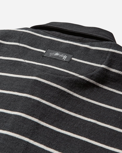 Stüssy Pin Striped Rugby Black T-Shirts Polo 1140372SJ 0001