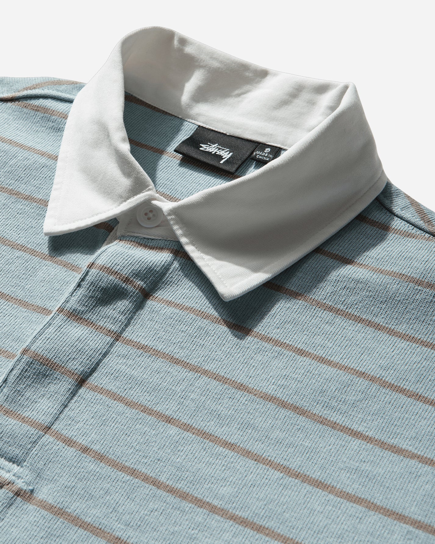 Stüssy Pin Striped Rugby Blue T-Shirts Polo 1140372SJ 0801