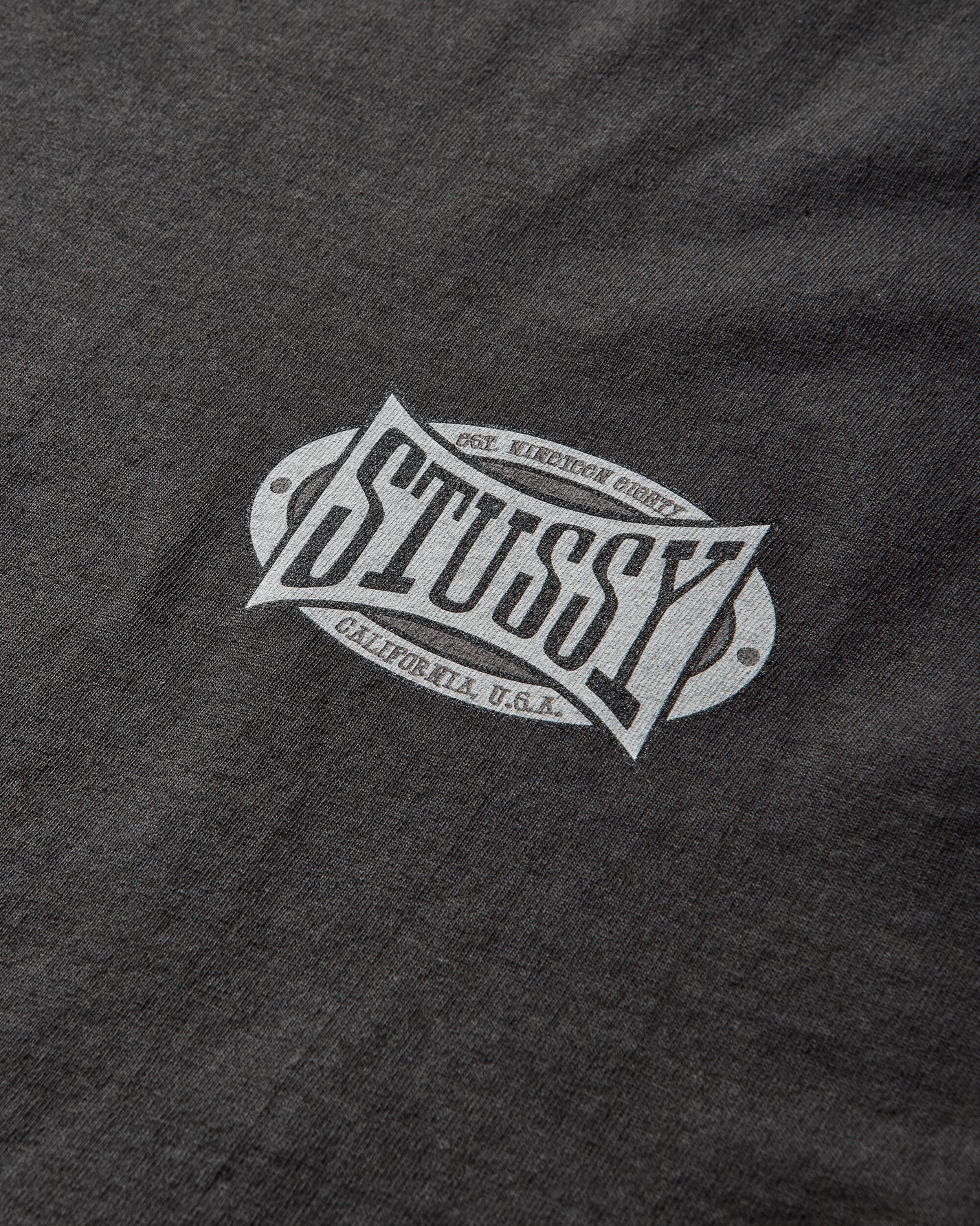 Stüssy Champion Oval Pig. Dyed Tee Faded Black T-Shirts Shortsleeve 1905144SJ 0090