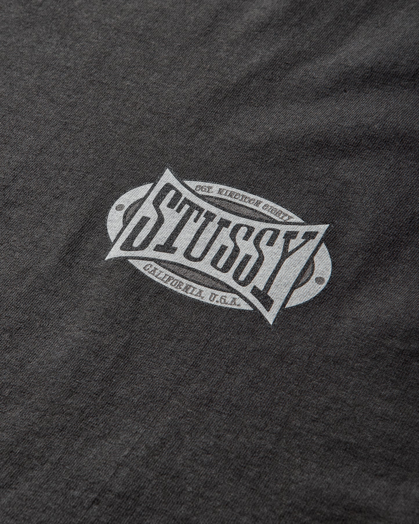 Stüssy Champion Oval Pig. Dyed Tee Faded Black T-Shirts Shortsleeve 1905144SJ 0090