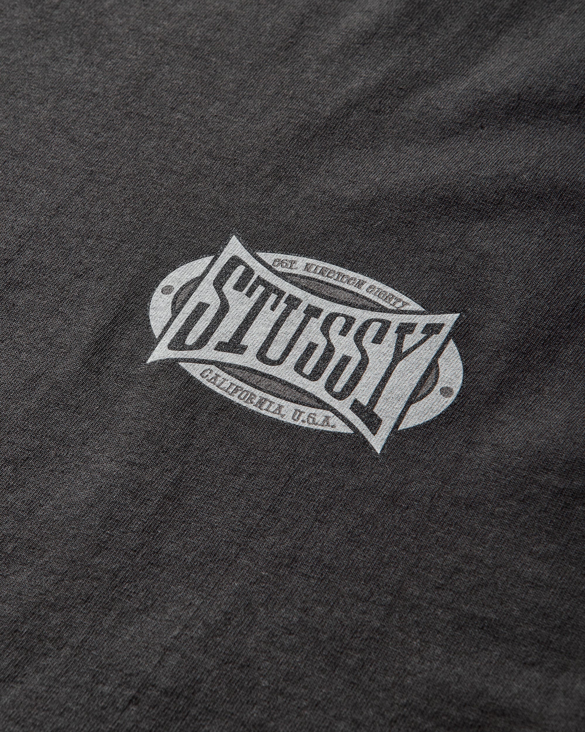 Stüssy Champion Oval Pig. Dyed Tee Faded Black T-Shirts Shortsleeve 1905144SJ 0090