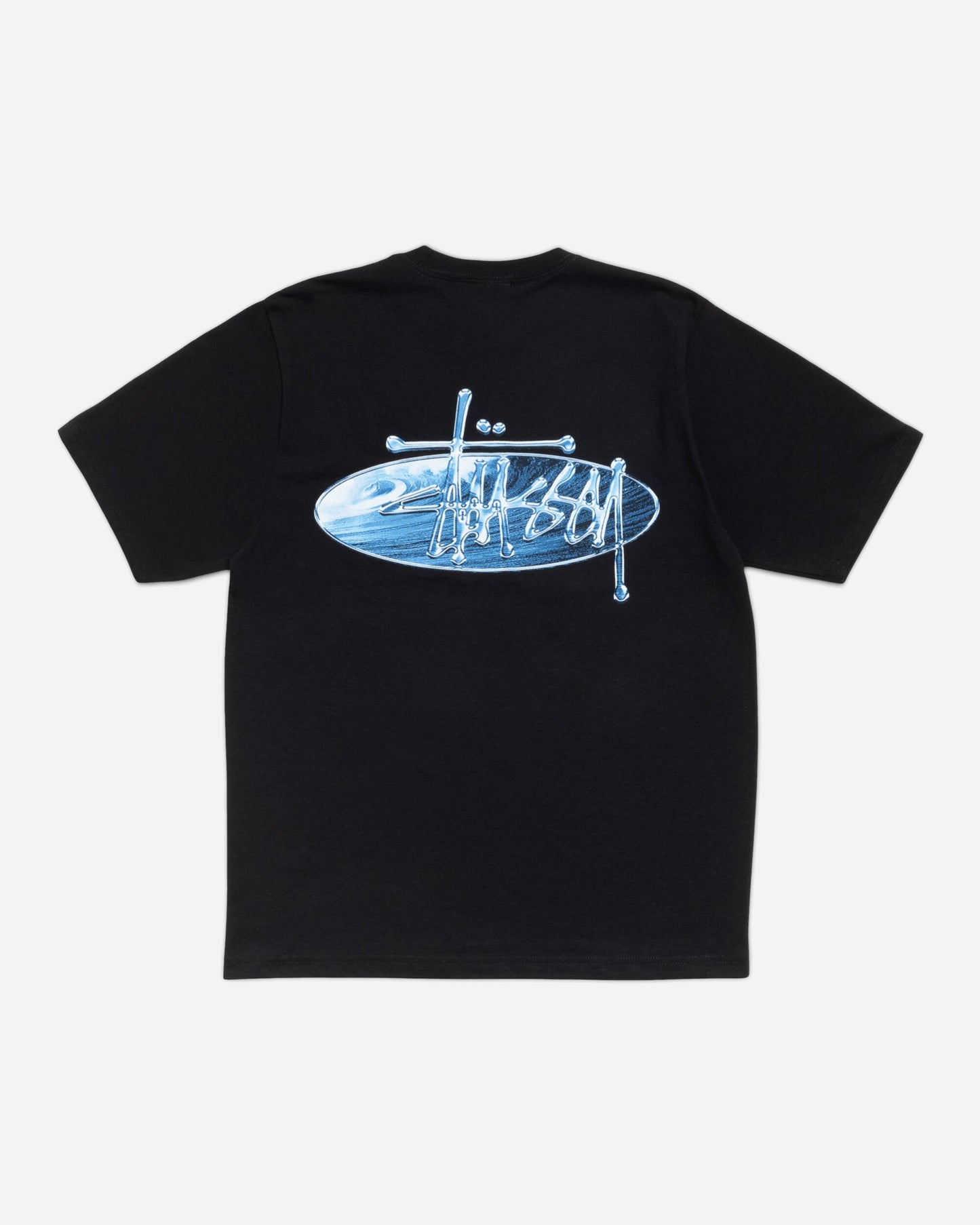 Stüssy Wave Oval Tee Black T-Shirts Shortsleeve 1905181SJ 0001