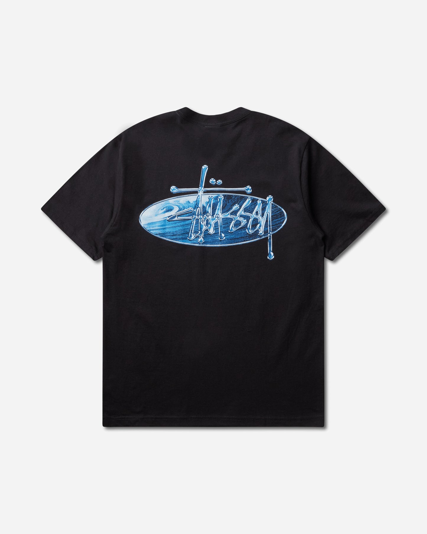 Stüssy Wave Oval Tee Black T-Shirts Shortsleeve 1905181SJ 0001