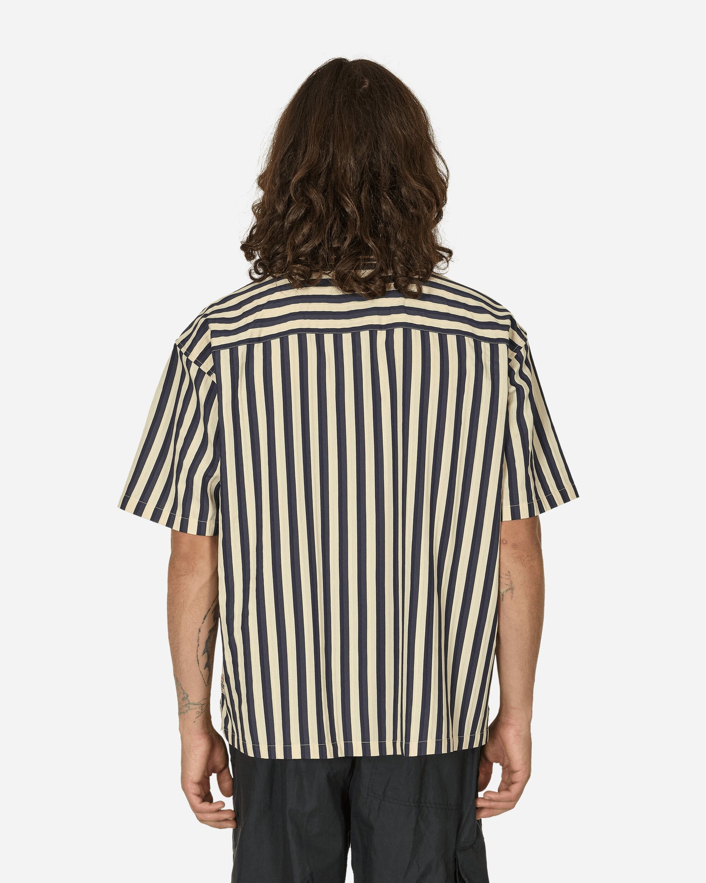 Stüssy Flat Bottom Stripe Shirt Navy Shirts Shortsleeve Shirt 1110325 0806