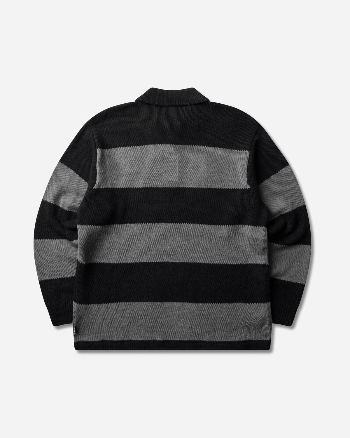 Stüssy Pique Knit Stripe Rugby Black Knitwears Sweaters 117317SJ 0001