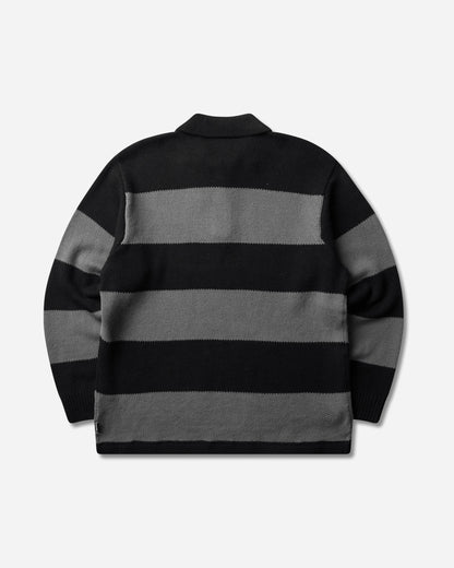 Stüssy Pique Knit Stripe Rugby Black Knitwears Sweaters 117317SJ 0001