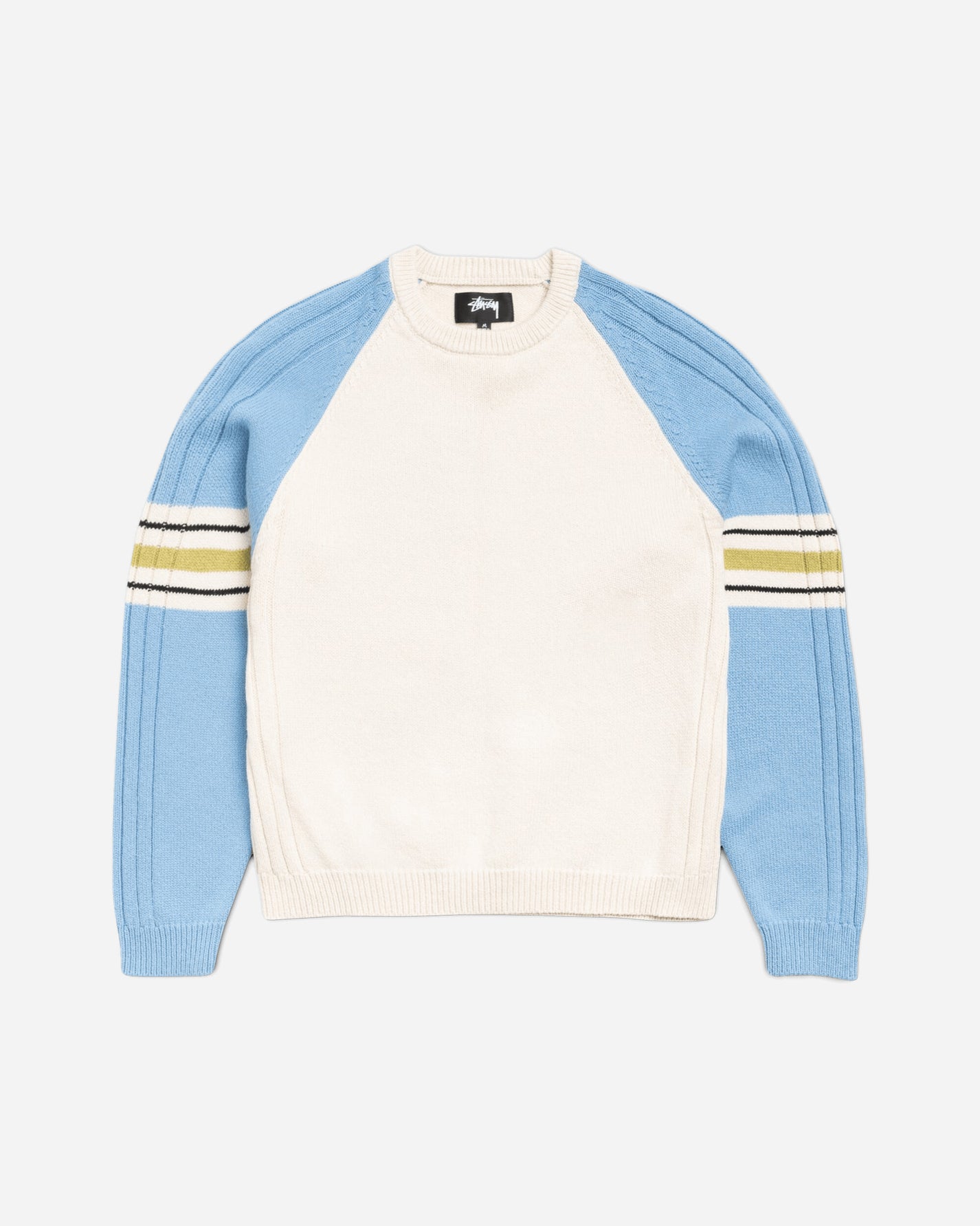 Stüssy Stripe Raglan Crew Blue Knitwears Sweaters 117290SJ 0801
