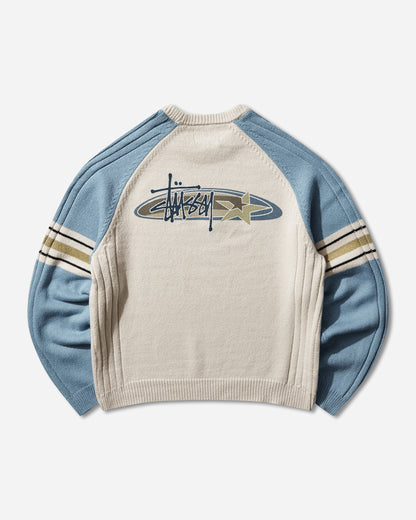 Stüssy Stripe Raglan Crew Blue Knitwears Sweaters 117290SJ 0801