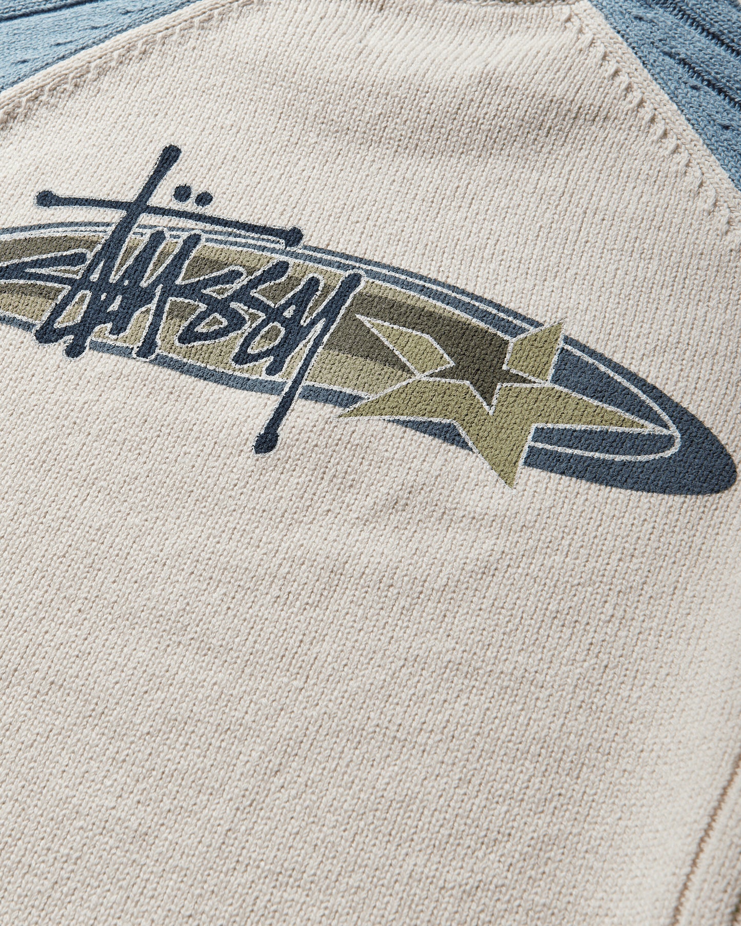Stüssy Stripe Raglan Crew Blue Knitwears Sweaters 117290SJ 0801
