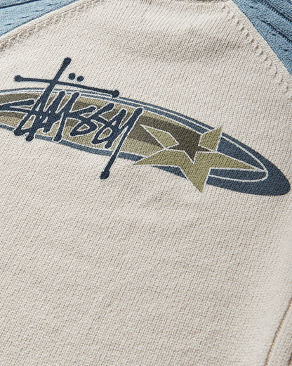 Stüssy Stripe Raglan Crew Blue Knitwears Sweaters 117290SJ 0801
