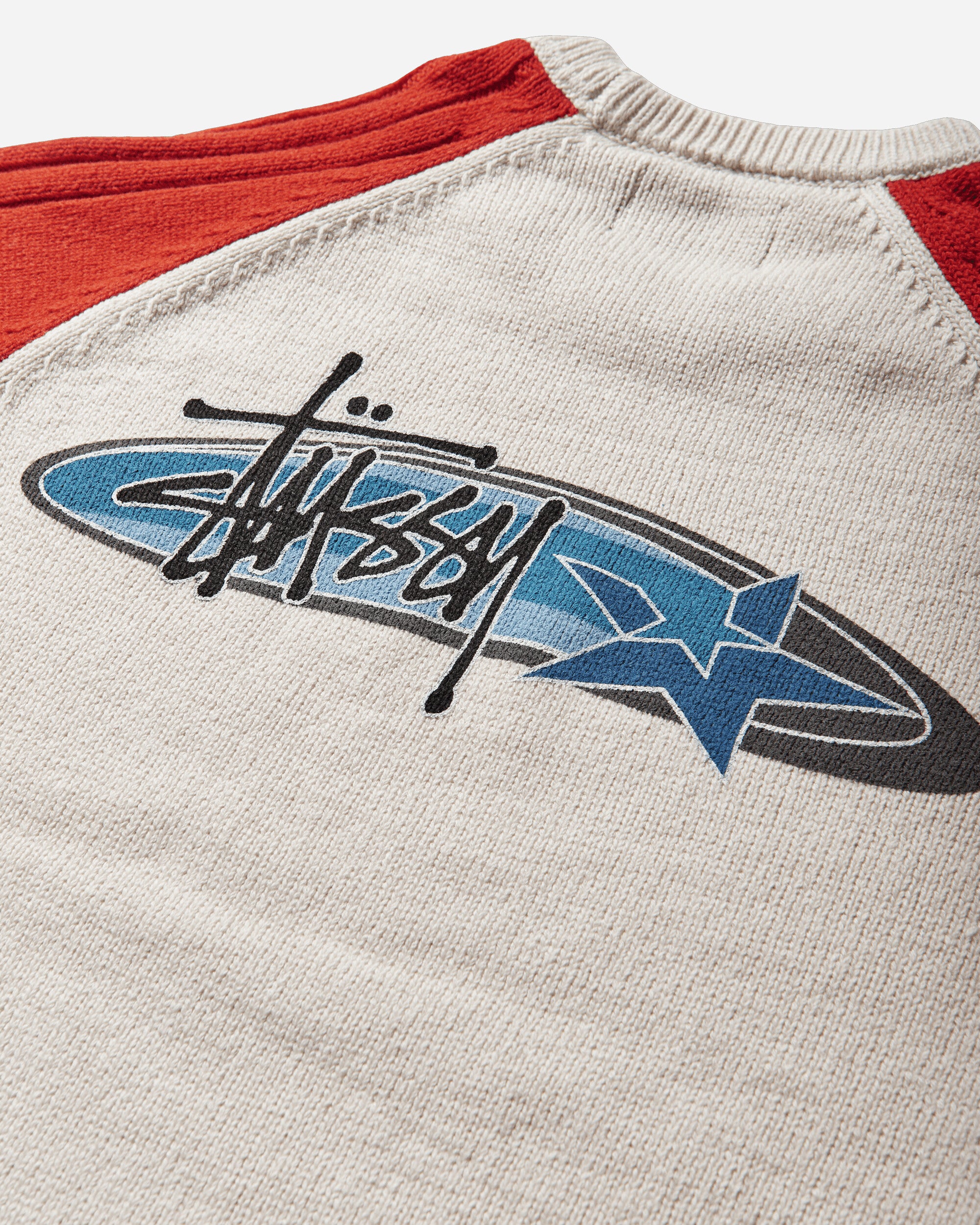 Stüssy Stripe Raglan Crew Red Knitwears Sweaters 117290SJ 0601