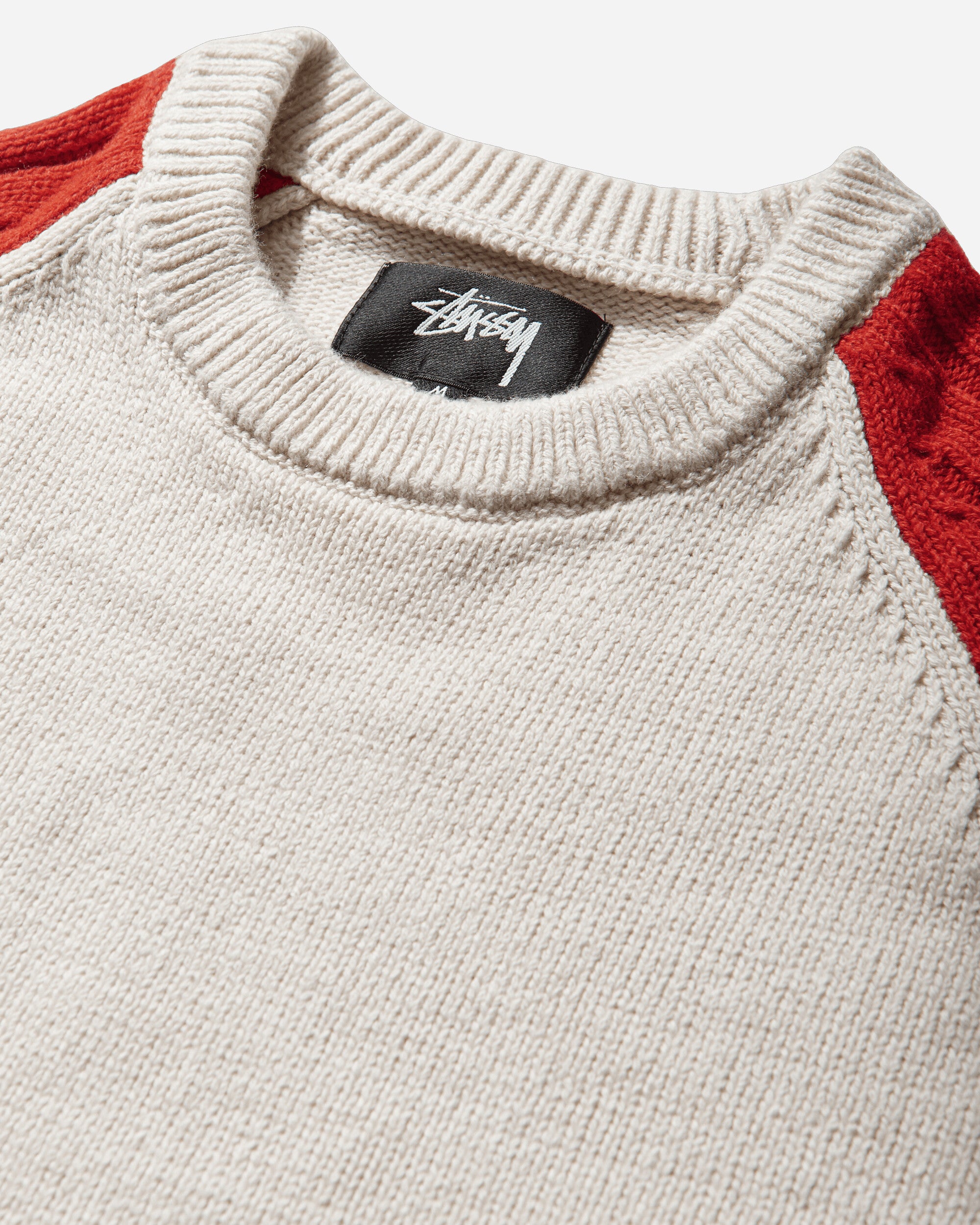 Stüssy Stripe Raglan Crew Red Knitwears Sweaters 117290SJ 0601