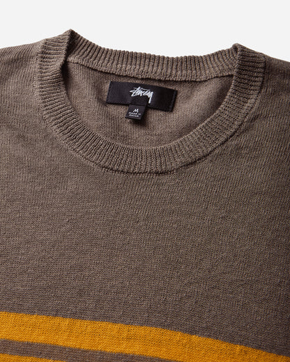 Stüssy Striped Long Sleeve Sweater Brown Knitwears Sweaters 117297SJ 1001