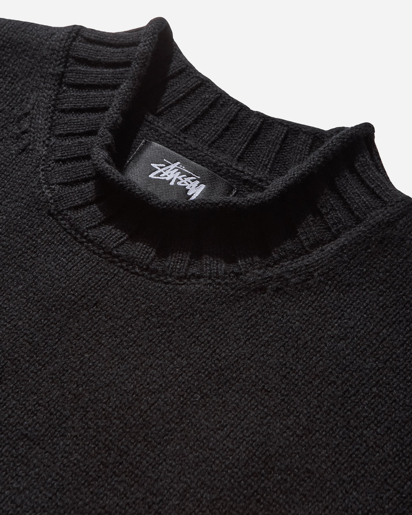 Stüssy Tonal Mock Neck Sweater Black Knitwears Sweaters 117276 0001