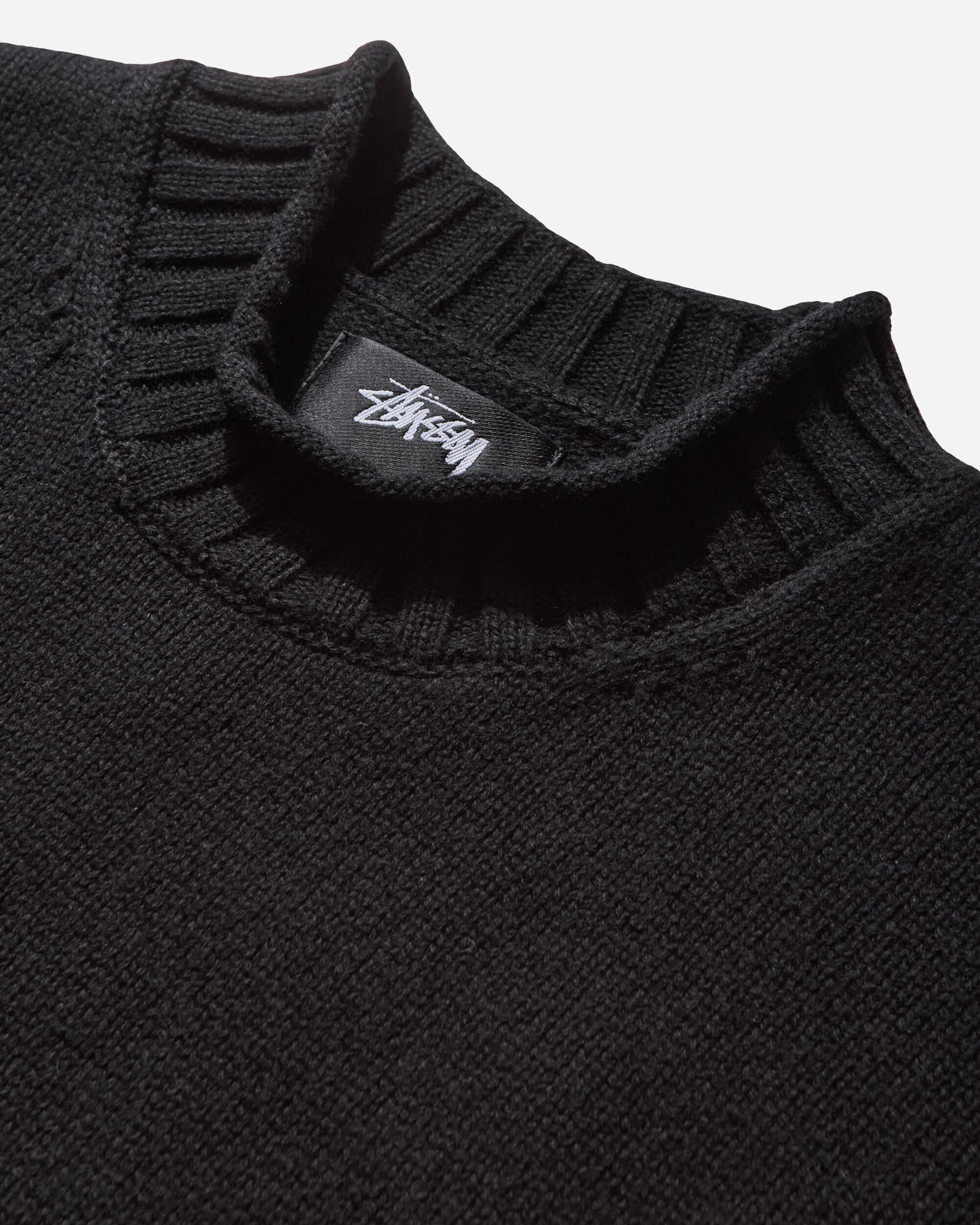 Stüssy Tonal Mock Neck Sweater Black Knitwears Sweaters 117276 0001