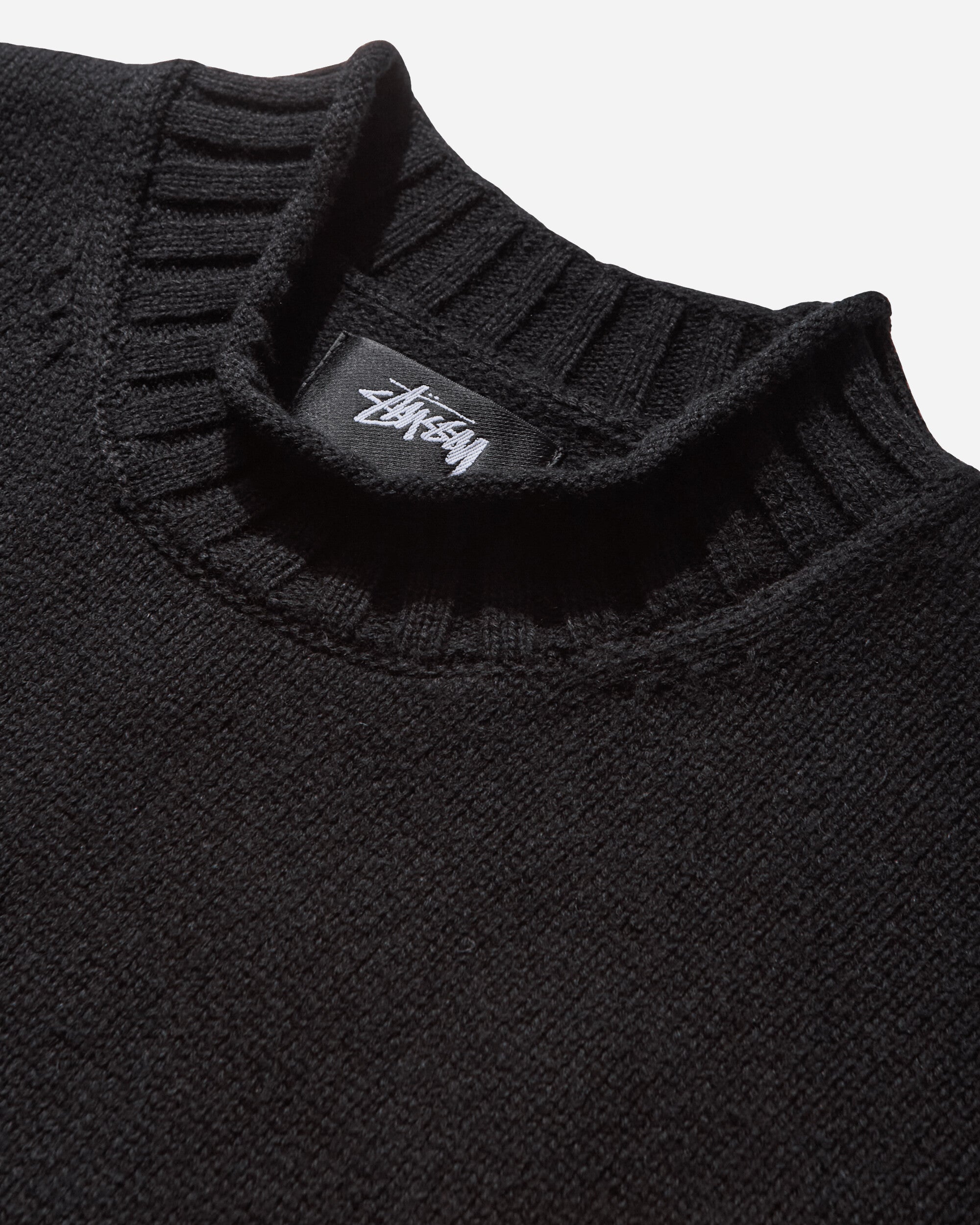 Stüssy Tonal Mock Neck Sweater Black Knitwears Sweaters 117276 0001