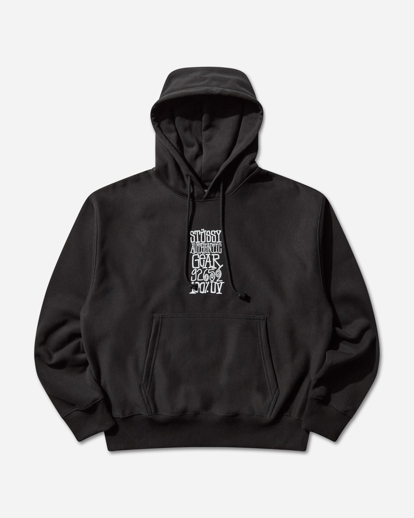 Stüssy Authentic Gear Hood Black Sweatshirts Zip-Ups 1925124 0001
