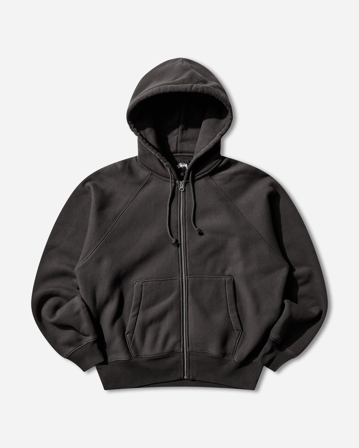 Stüssy Raglan Zip Hood Washed Black Sweatshirts Zip-Ups 118571SJ 0034