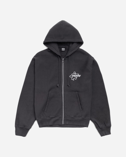 Stüssy Surf Size Gar Dyed Zip Hood Faded Black Sweatshirts Zip-Ups 1975180SJ 0090