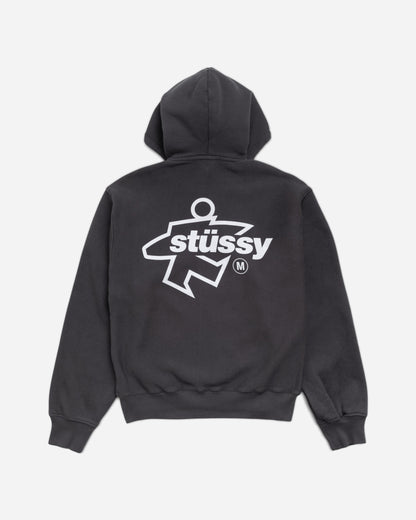 Stüssy Surf Size Gar Dyed Zip Hood Faded Black Sweatshirts Zip-Ups 1975180SJ 0090