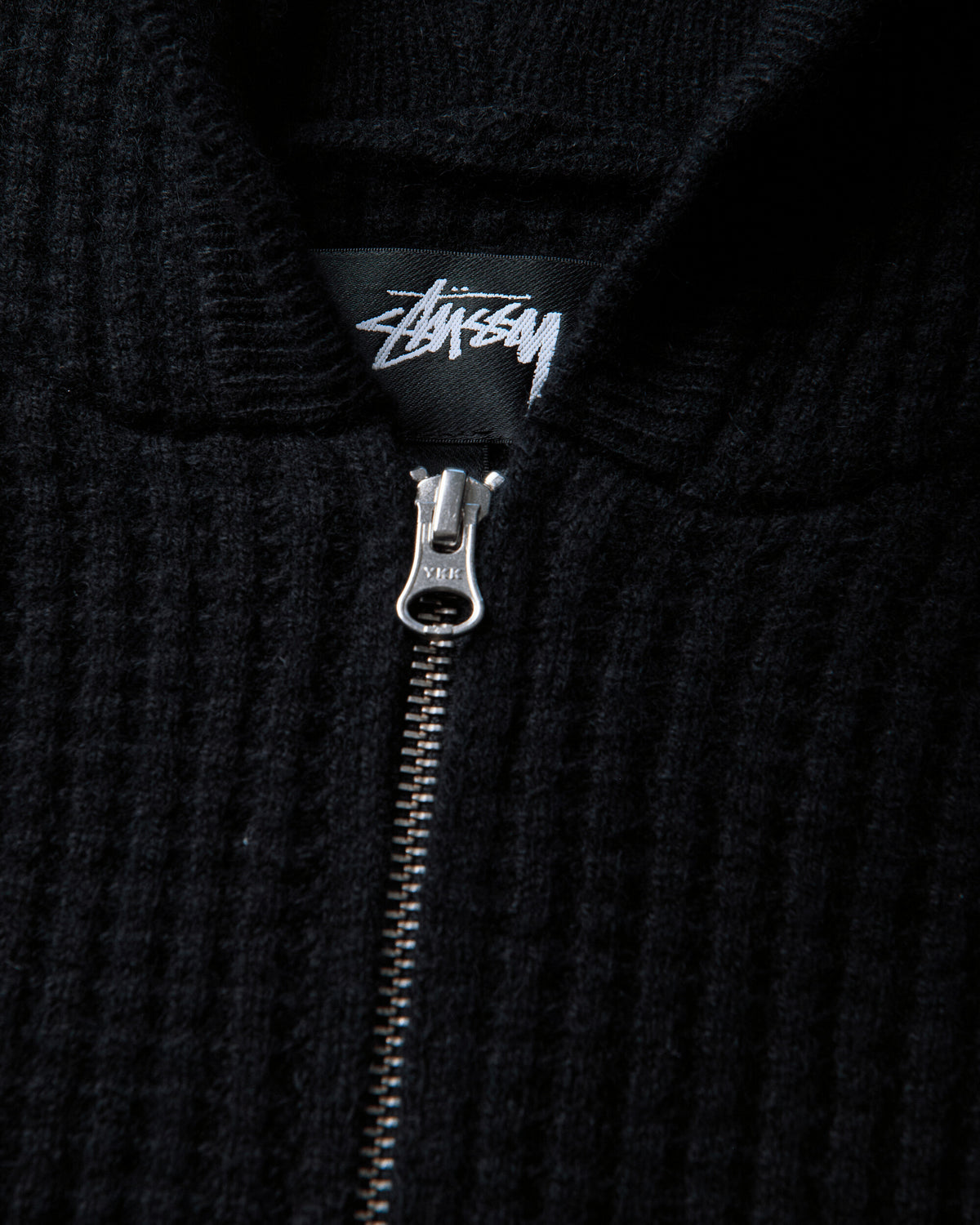 Stüssy Waffle Cashmere Zip Hood Black Sweatshirts Zip-Ups 117274SJ 0001