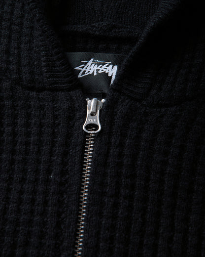 Stüssy Waffle Cashmere Zip Hood Black Sweatshirts Zip-Ups 117274SJ 0001