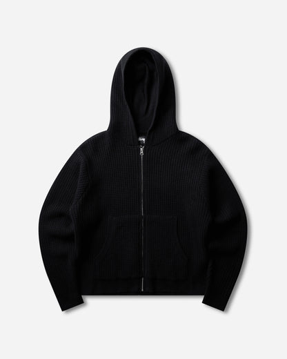Stüssy Waffle Cashmere Zip Hood Black Sweatshirts Zip-Ups 117274SJ 0001