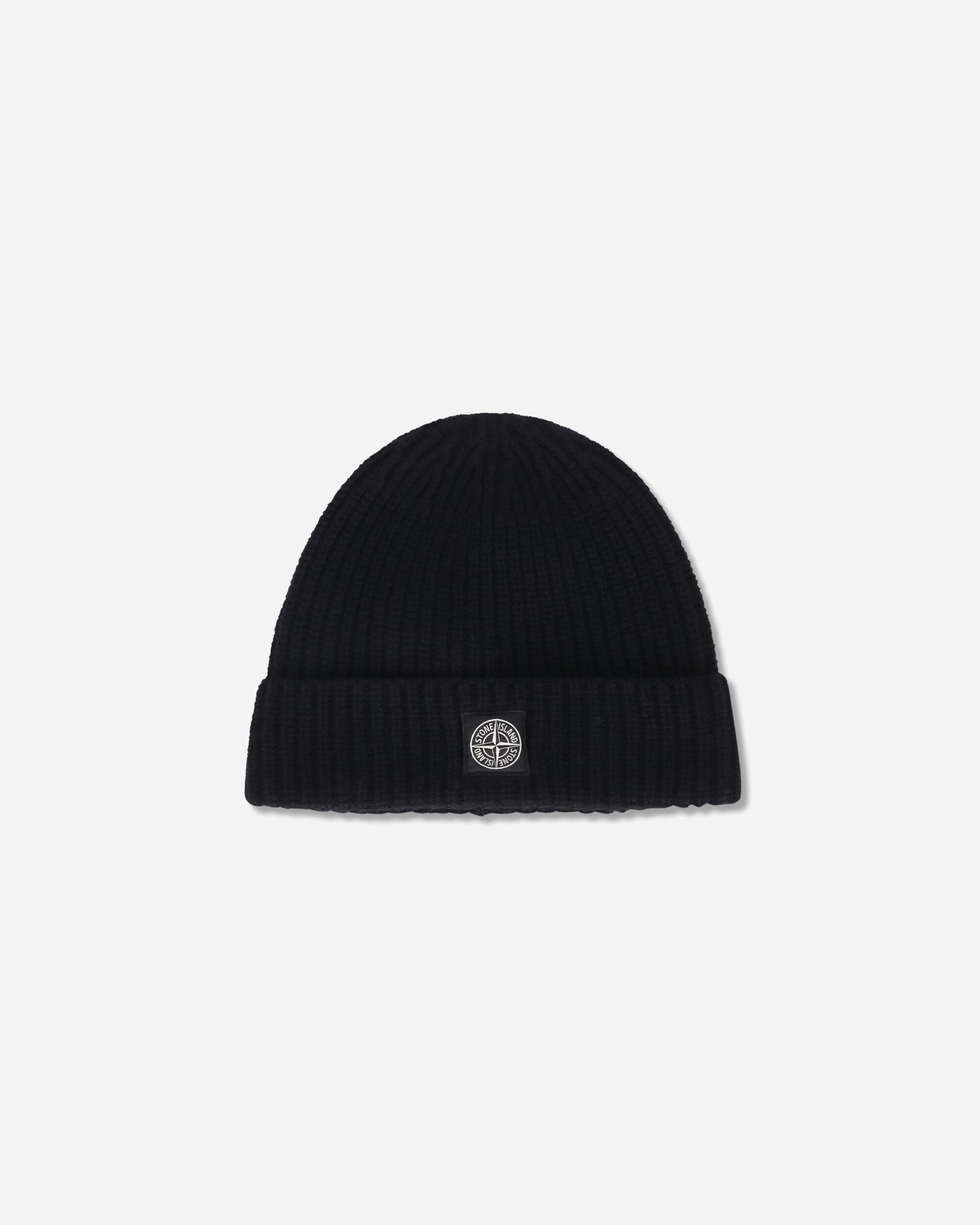 Stone Island Light Wool Ribbed Beanie Black Hats Beanies K2S15-N100012-S00B4 V0029