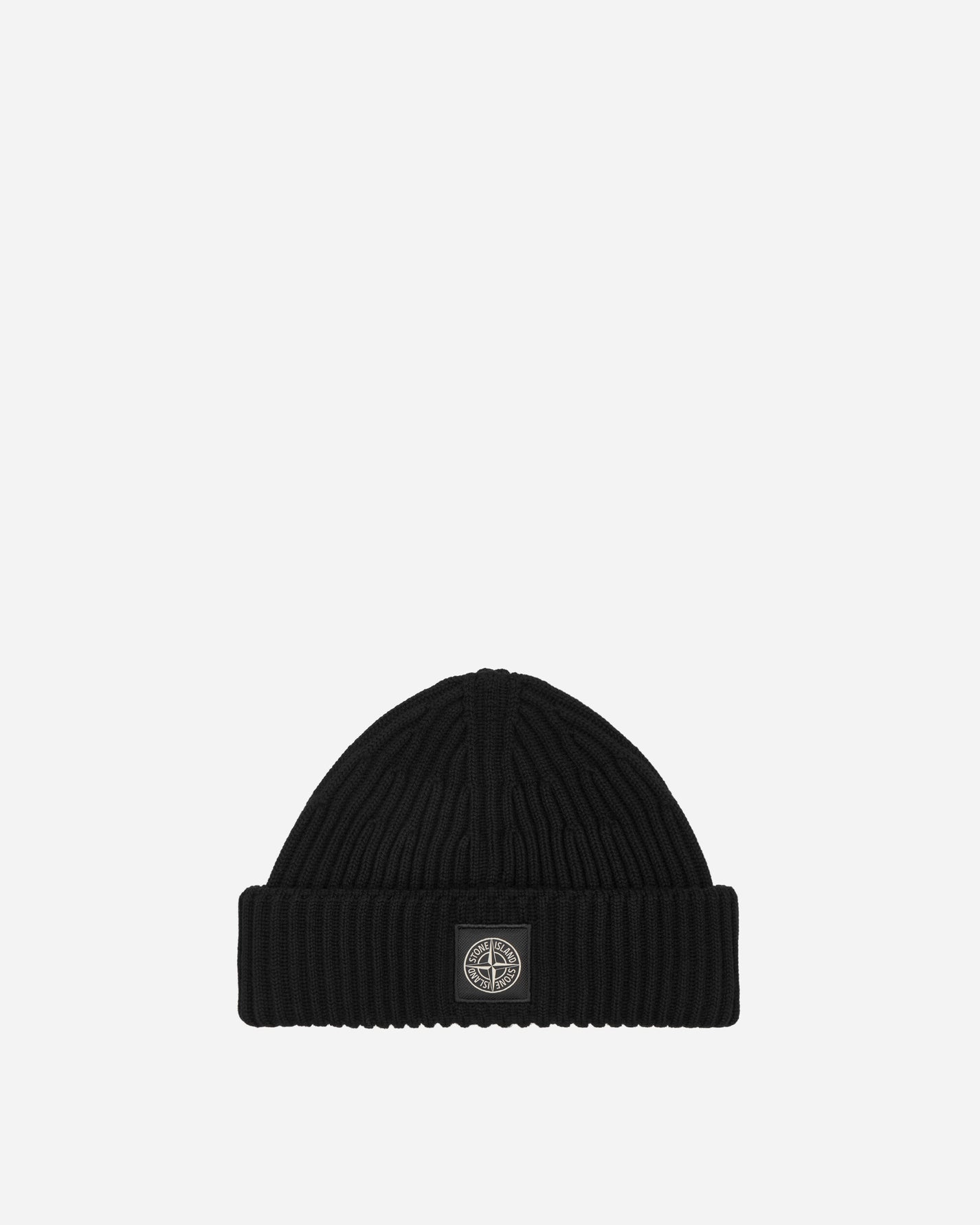 Stone Island Wool Short Beanie Black Hats Beanies 8115N22C3 A0029