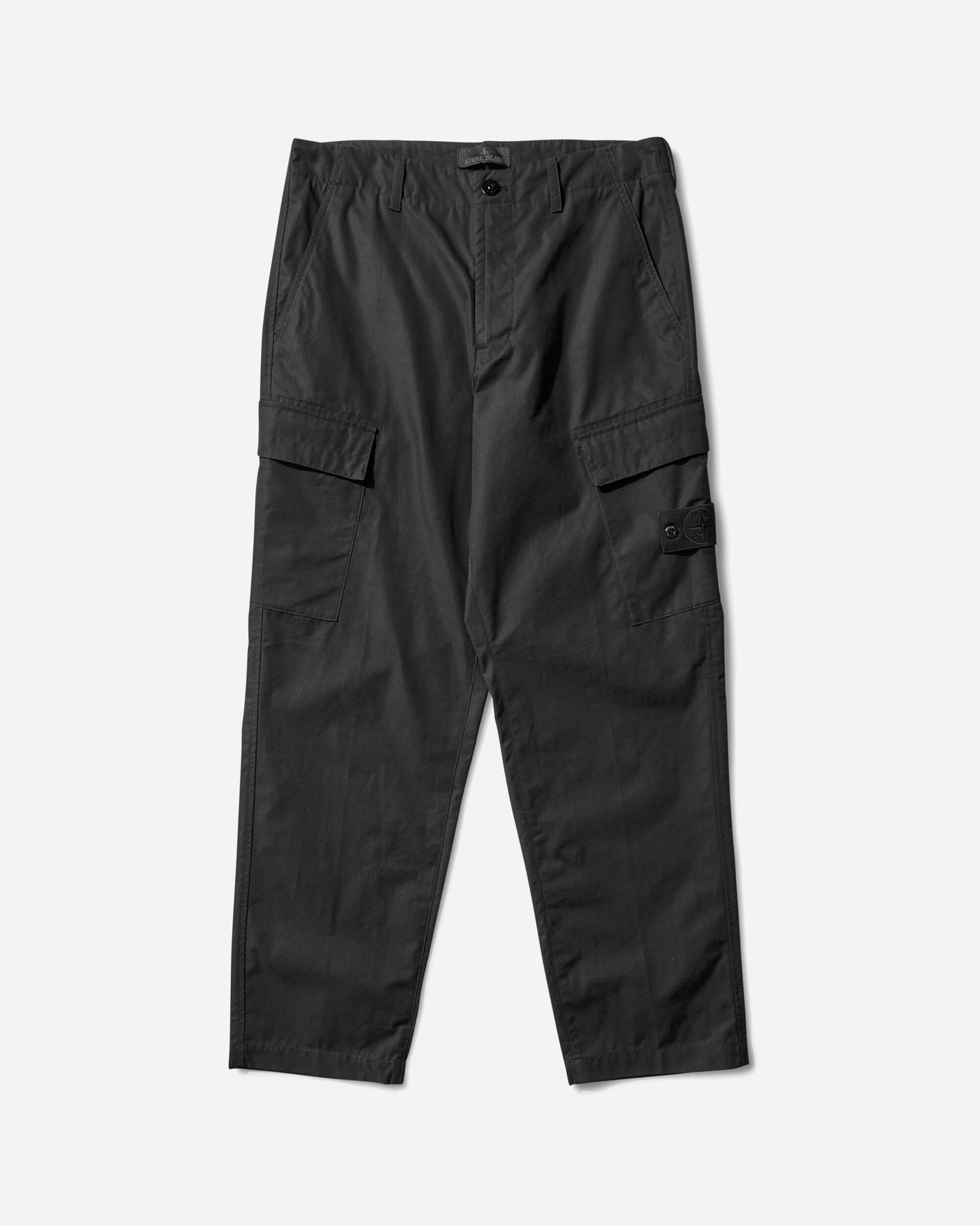 Stone Island Weatherproof Cotton Canvas Cargo Pants Black Pants Casual K2S15-3100019-S00F1 V0029