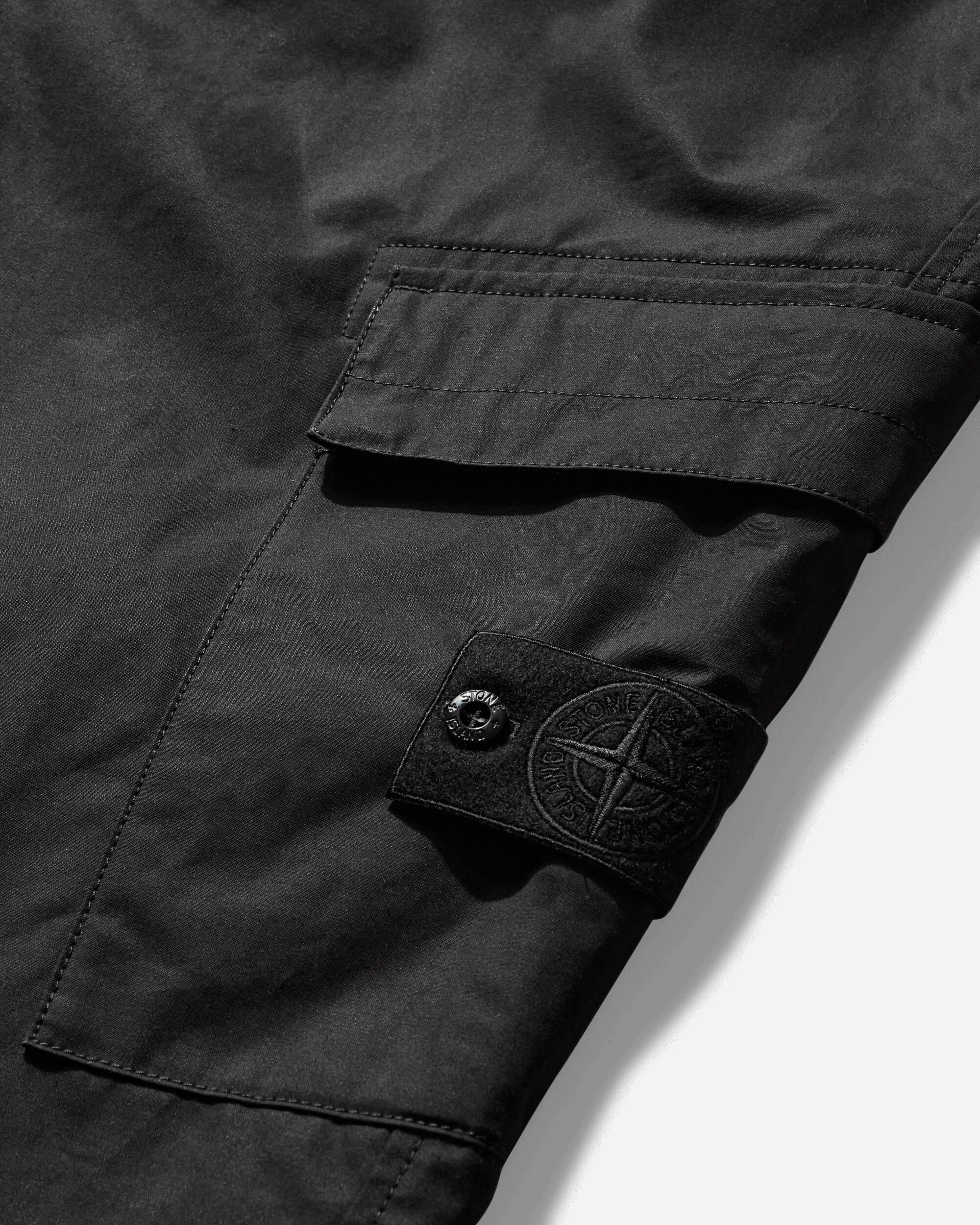 Stone Island Weatherproof Cotton Canvas Cargo Pants Black Pants Casual K2S15-3100019-S00F1 V0029
