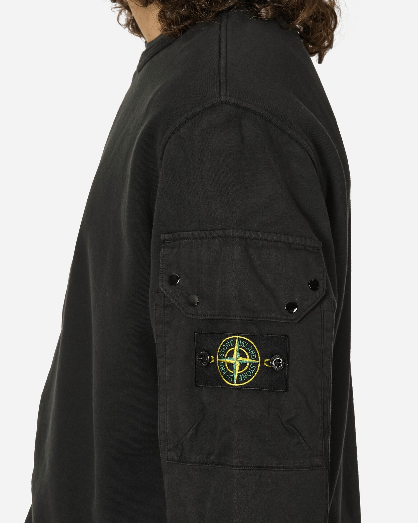 Stone Island Arm Pocket Sweatshirt Black Sweatshirts Crewneck 811563920 V0029