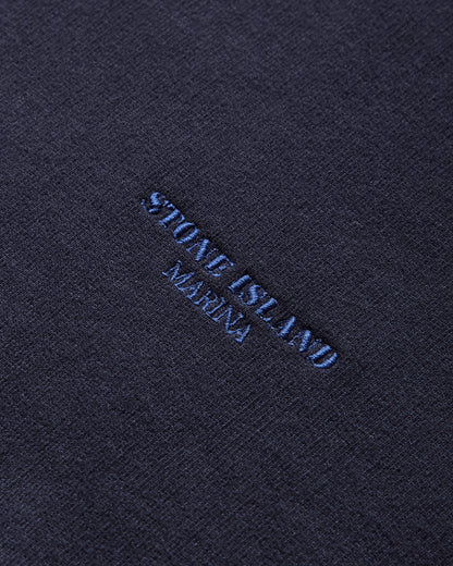 Stone Island Brushed Organic Cotton Hoodie Marina Navy Sweatshirts Crewneck K2S15-6100027-S0X13 V002A