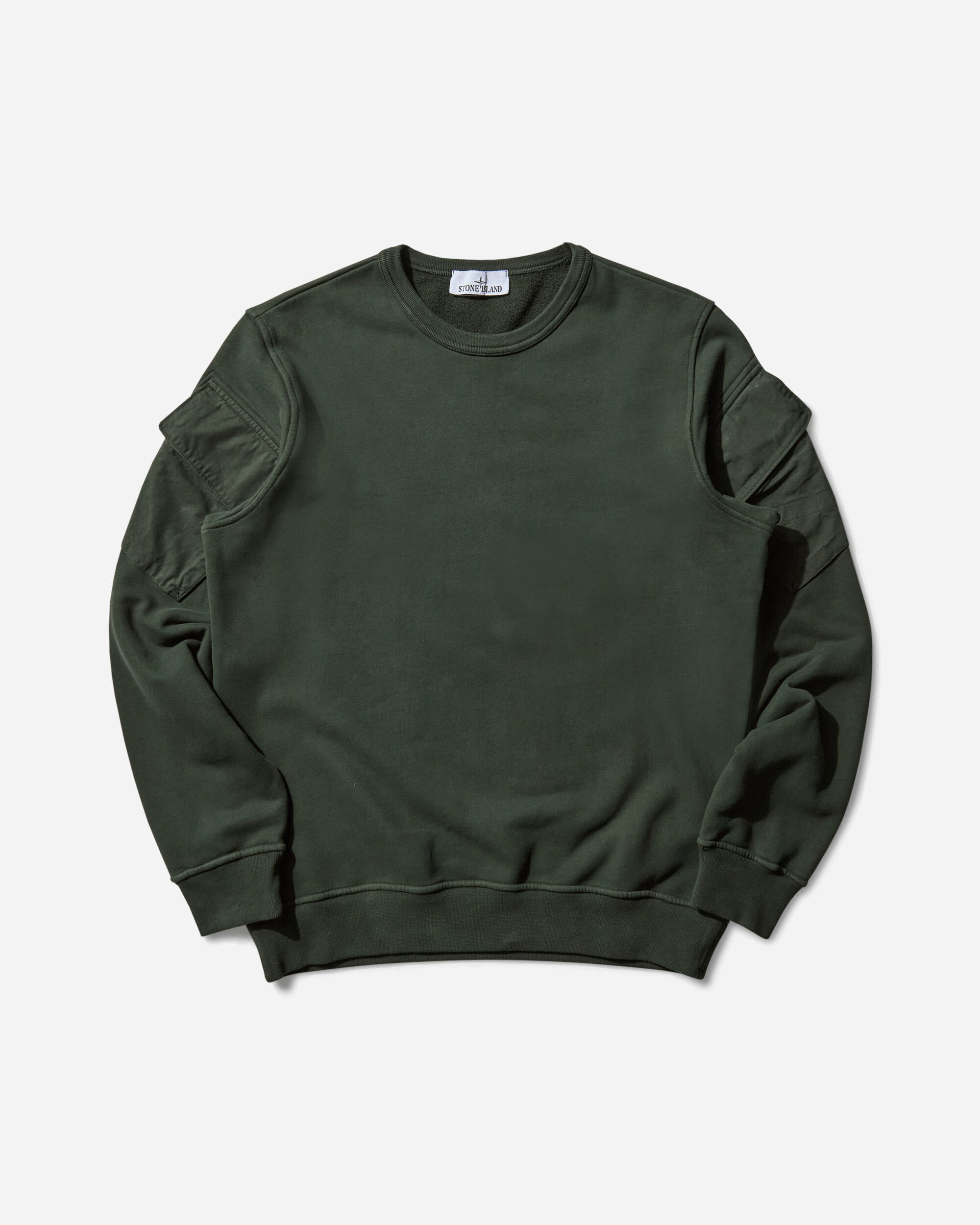 Stone Island Combat Pocket Crewneck Sweatshirt Juniper Sweatshirts Crewneck K2S15-6100008-S0A20 V005E