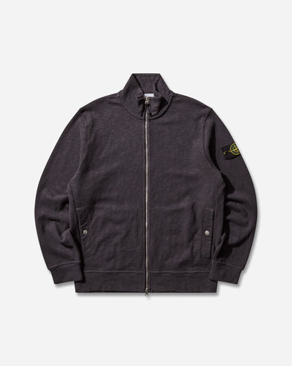 Stone Island Jersey Cotton Vanise' Garzato Zip Up Cardigan Dark Blue Sweatshirts Crewneck K2S15-6100055-S0238 V0026