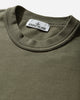 Stone Island Organic Cotton Fleece Crewneck Sweatshirt Military Green Sweatshirts Hoodies L1S156100019S0410 V005G