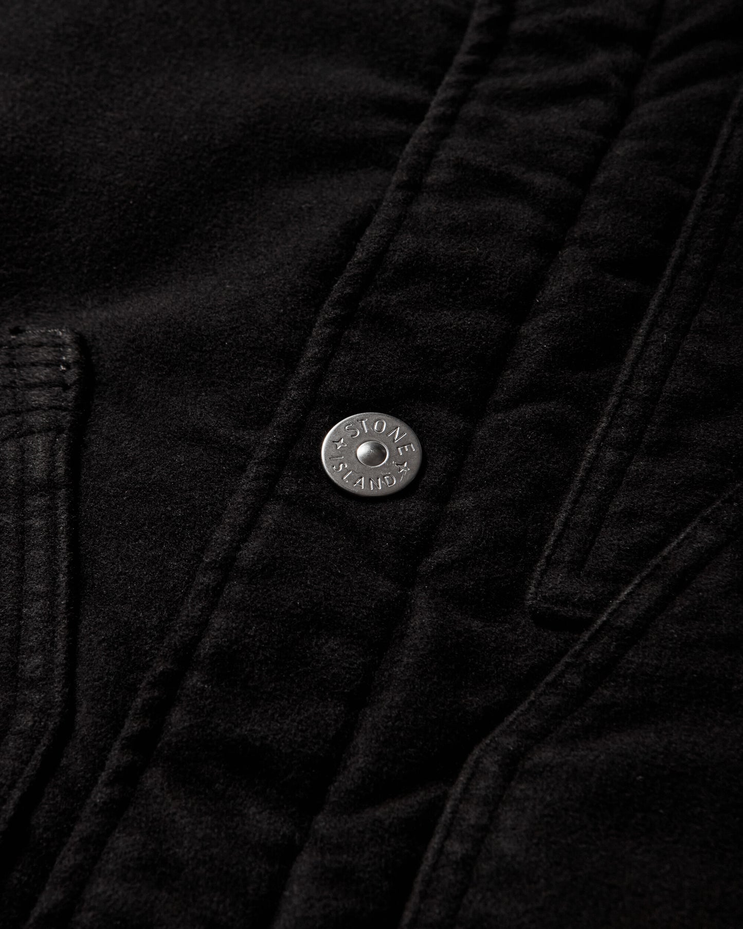 Stone Island Cotton Moleskin-Tc Jacket Black Coats and Jackets Jackets K2S15-4100055-S0228 V0029