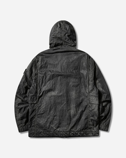 Stone Island Dense Nylon Tc Hand Sprayed Reflective Short Parka Black Coats and Jackets Jackets L1S154100072S0359 V0029