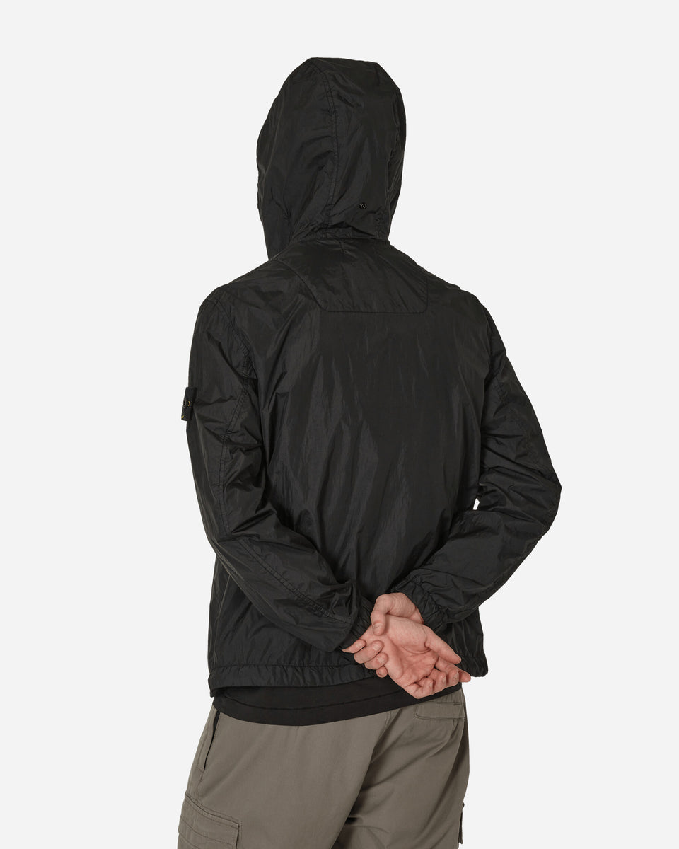 Stone Island Garment Dyed Crinkle Reps R-NY Hooded Jacket Black