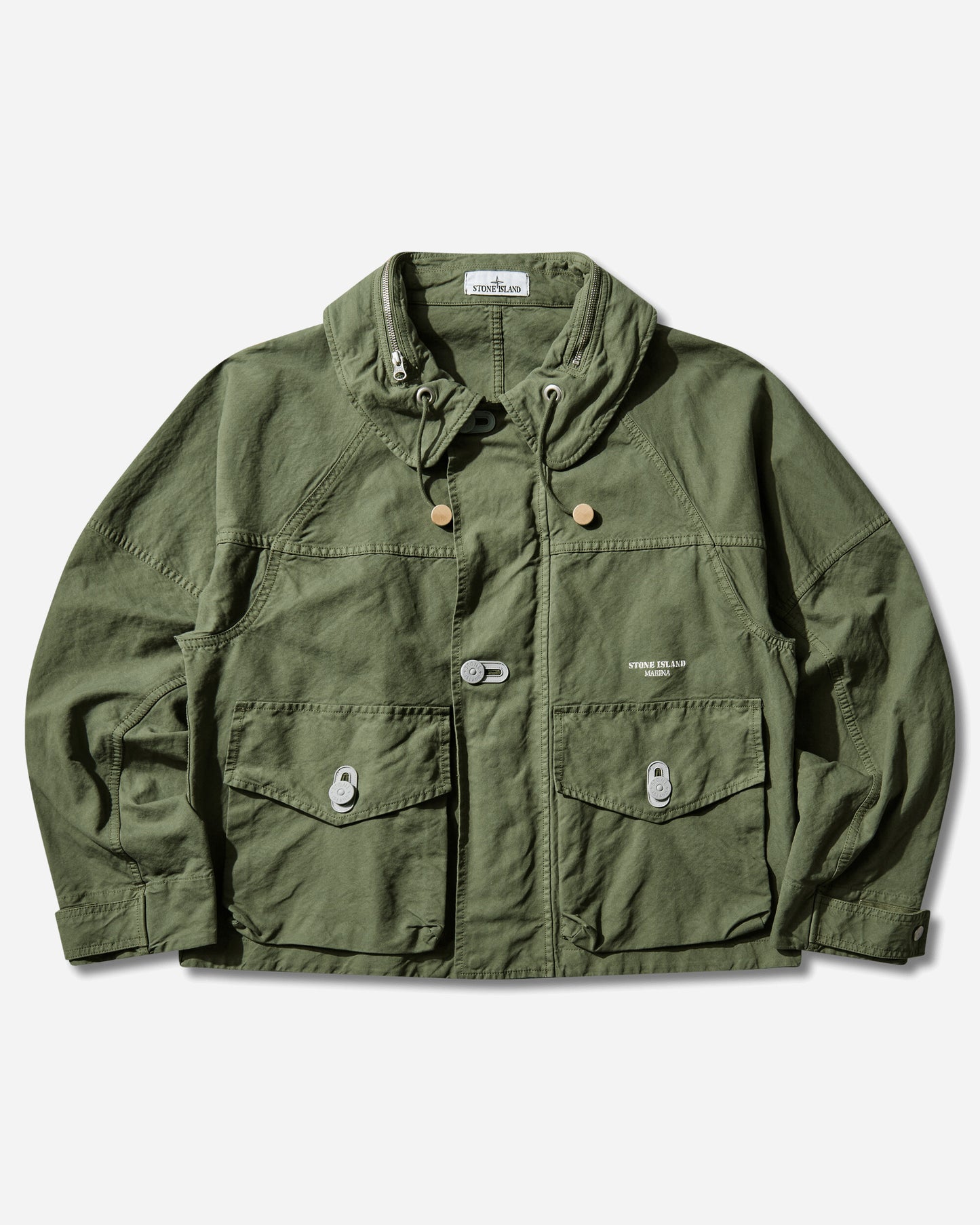Stone Island Seam Faded Light Nylon Tela Recycled Down Hooded Jacket Quartz Green Coats and Jackets Jackets L1S154100075S0X27 V005I